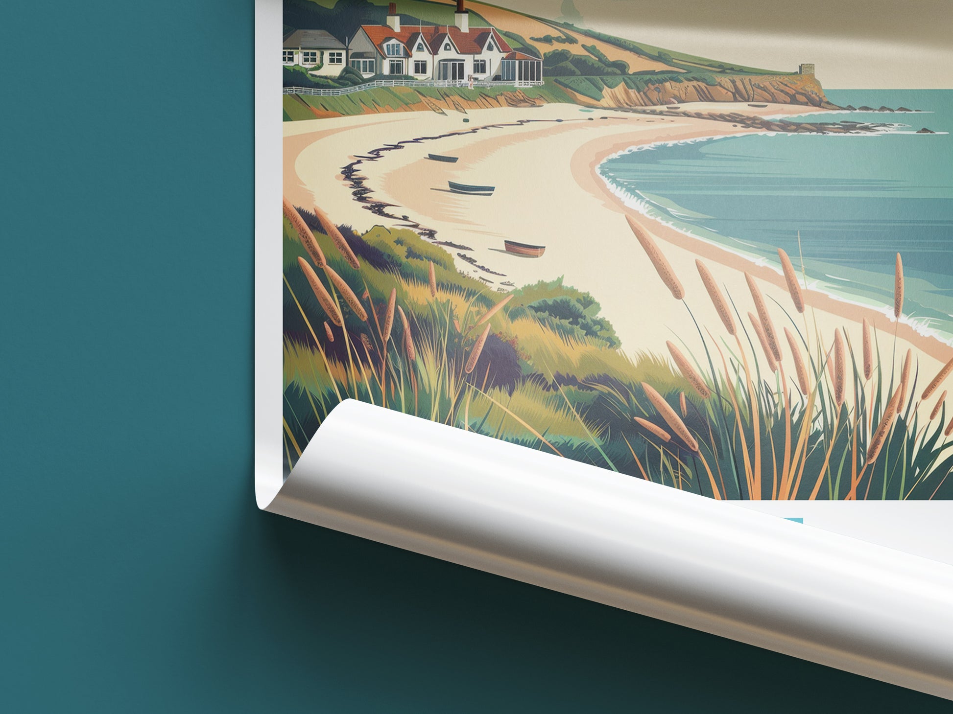 Croyde travel poster roll up Devon