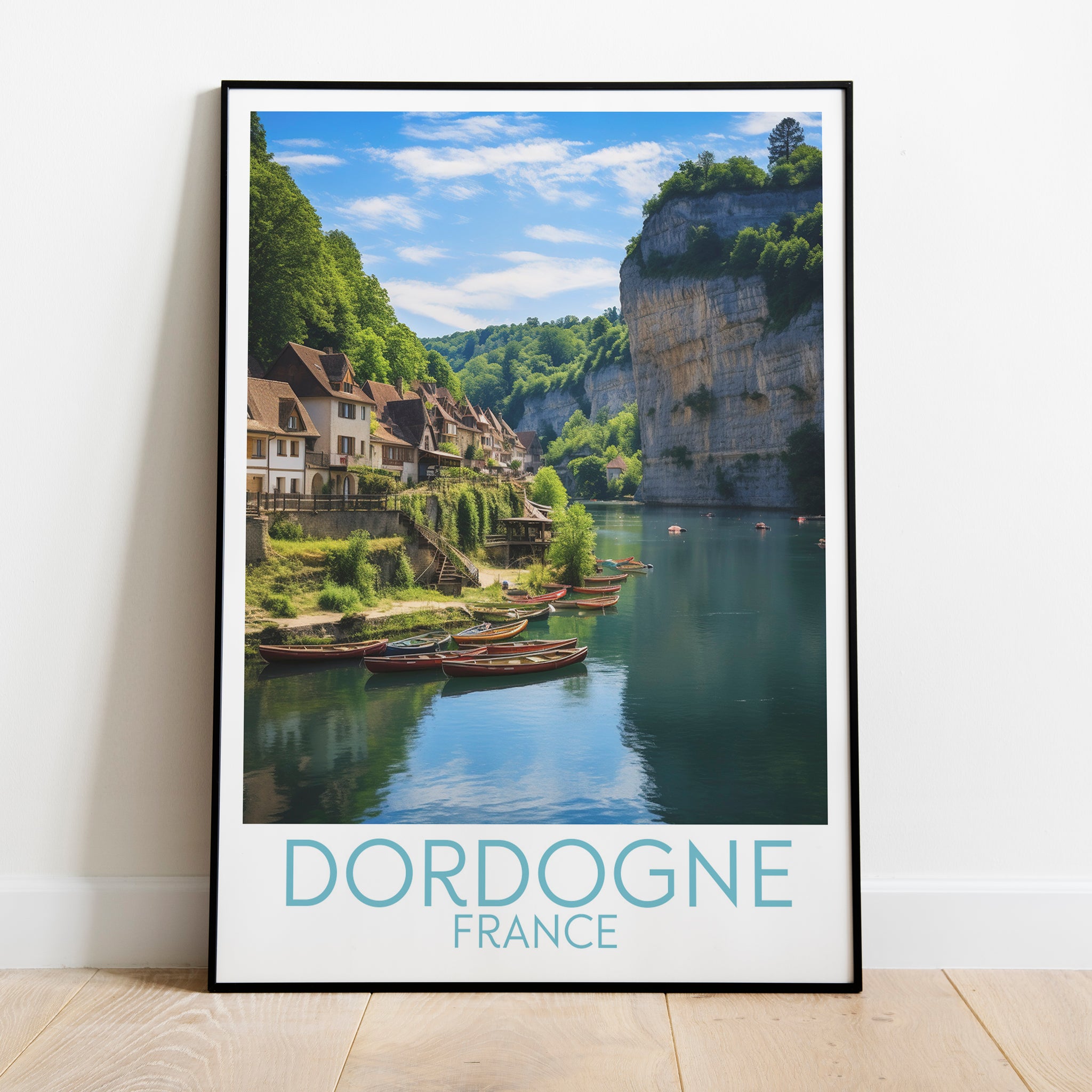 Dordogne travel poster on the ground France