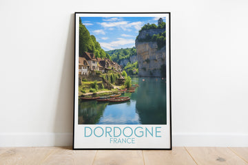 Dordogne travel poster on the ground France