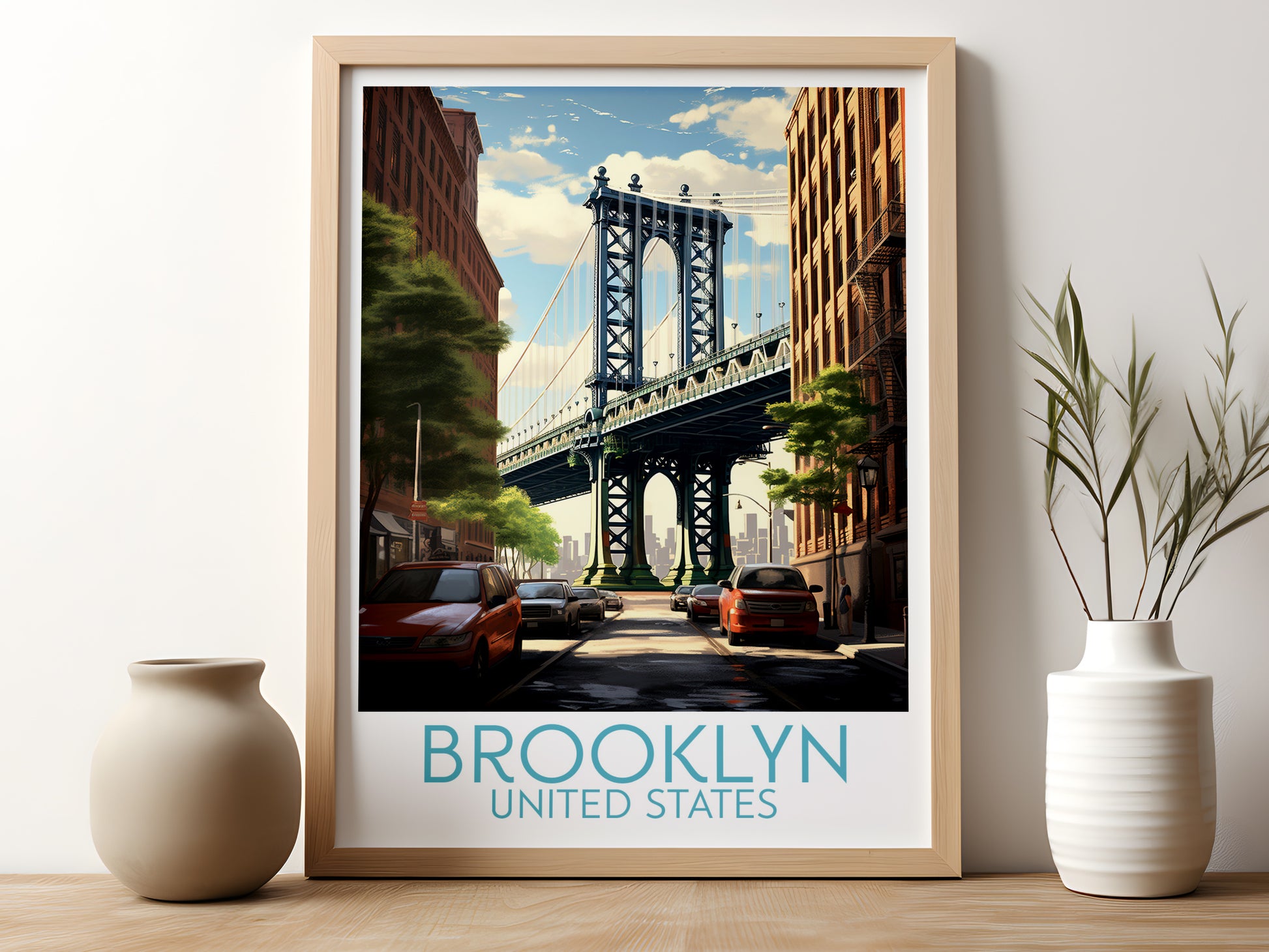 Brooklyn travel poster for kitchen United States