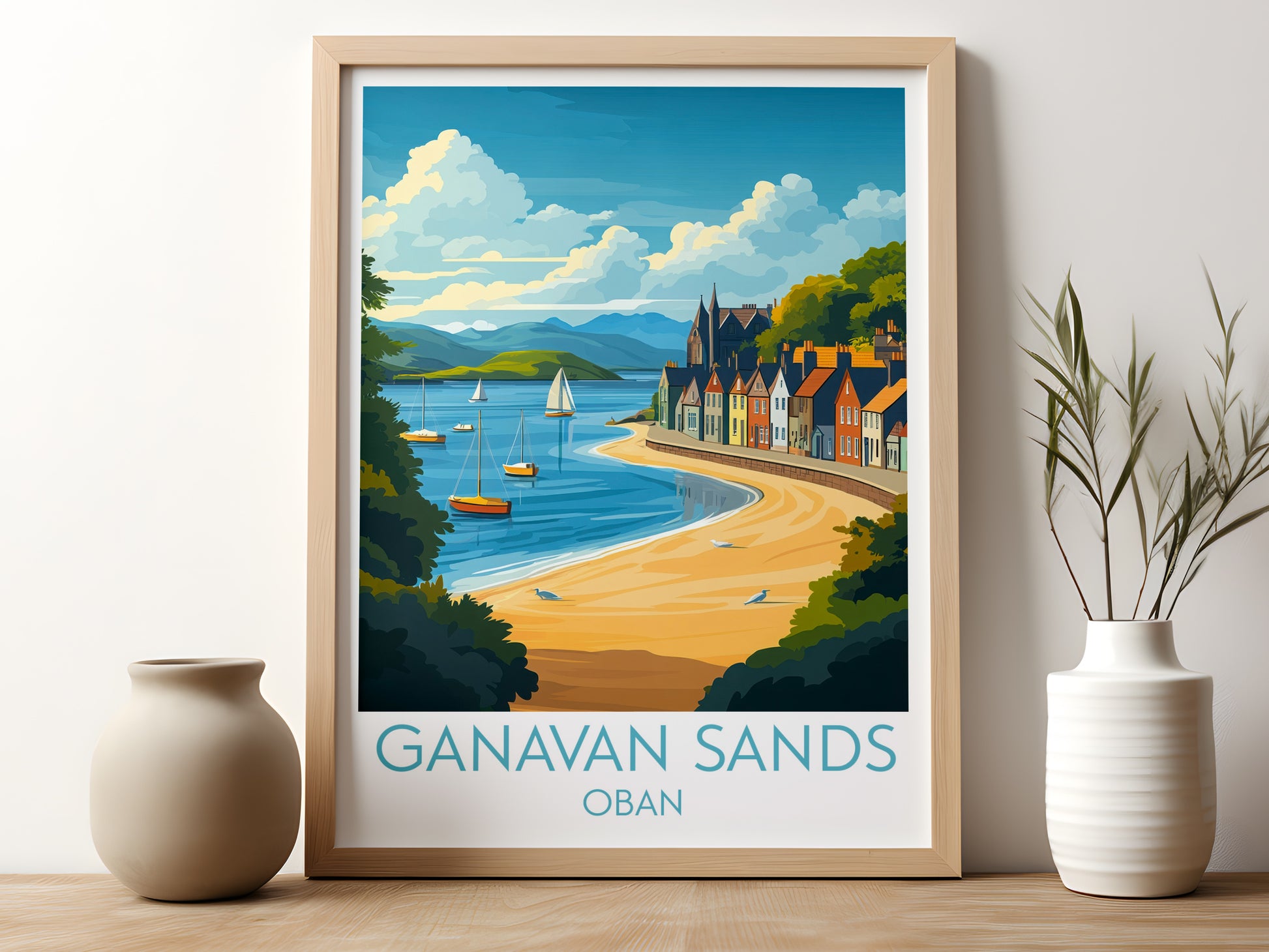 Ganavan Sands travel poster for kitchen Oban