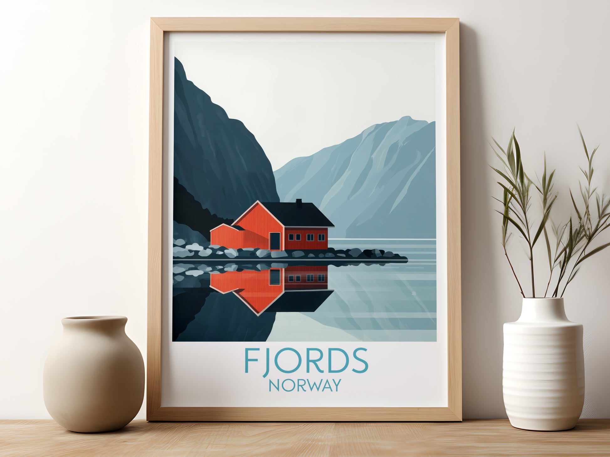 Fjords travel poster for kitchen Norway