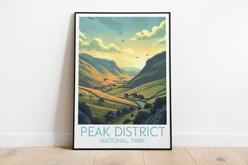 Peak District travel poster on the ground National Park