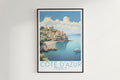 Côte d'Azur travel poster on the wall France