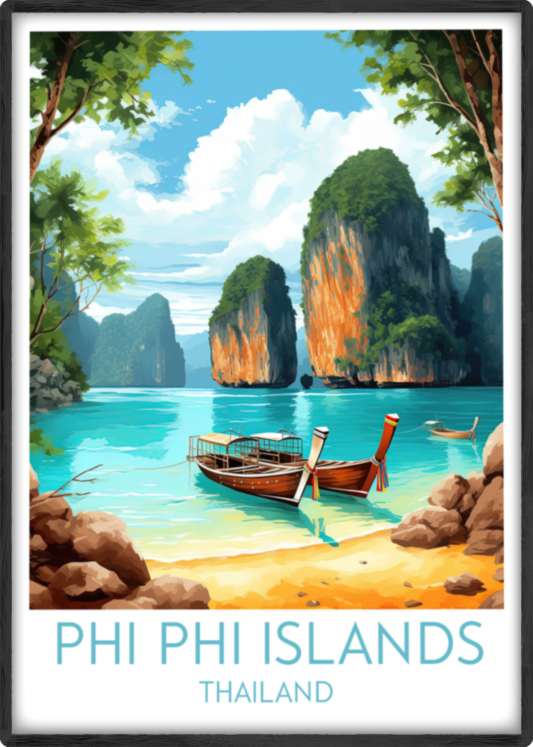 phi phi islands travel poster main thailand