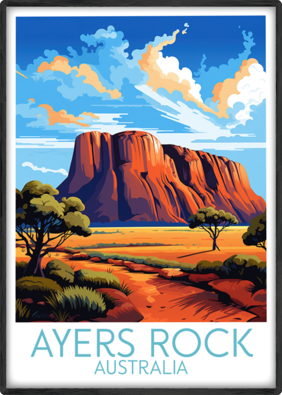 ayers rock travel poster main australia