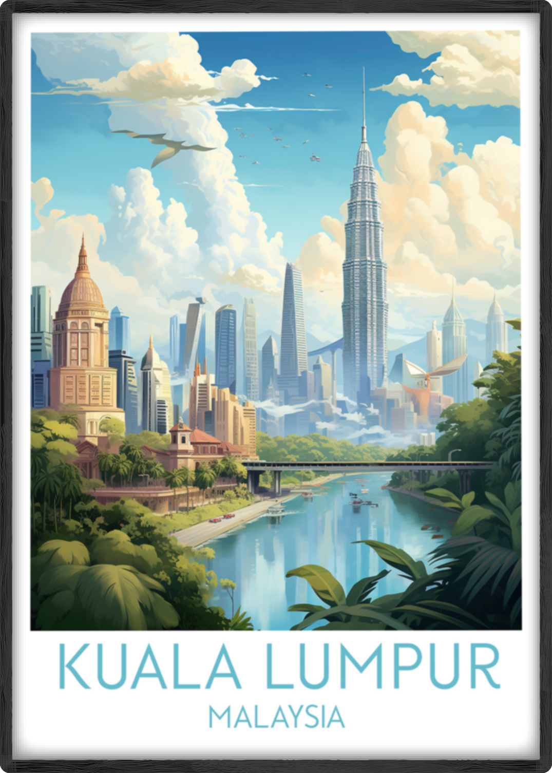 kuala lumpur travel poster main malaysia