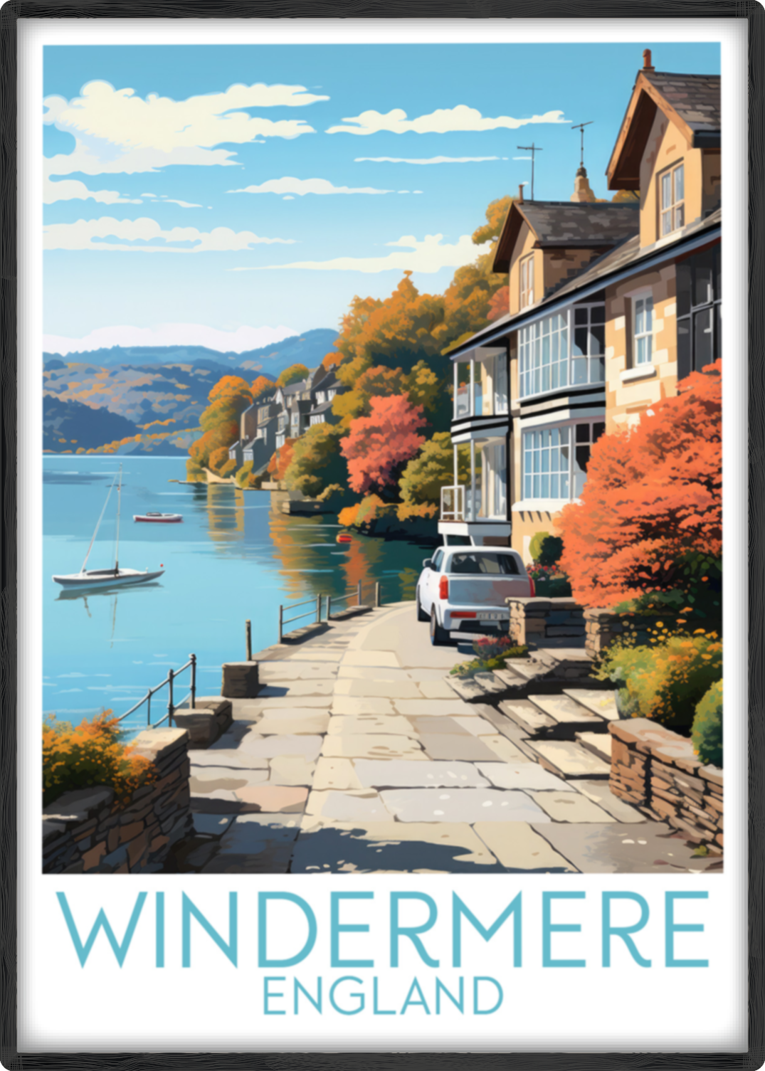 windermere travel poster main england