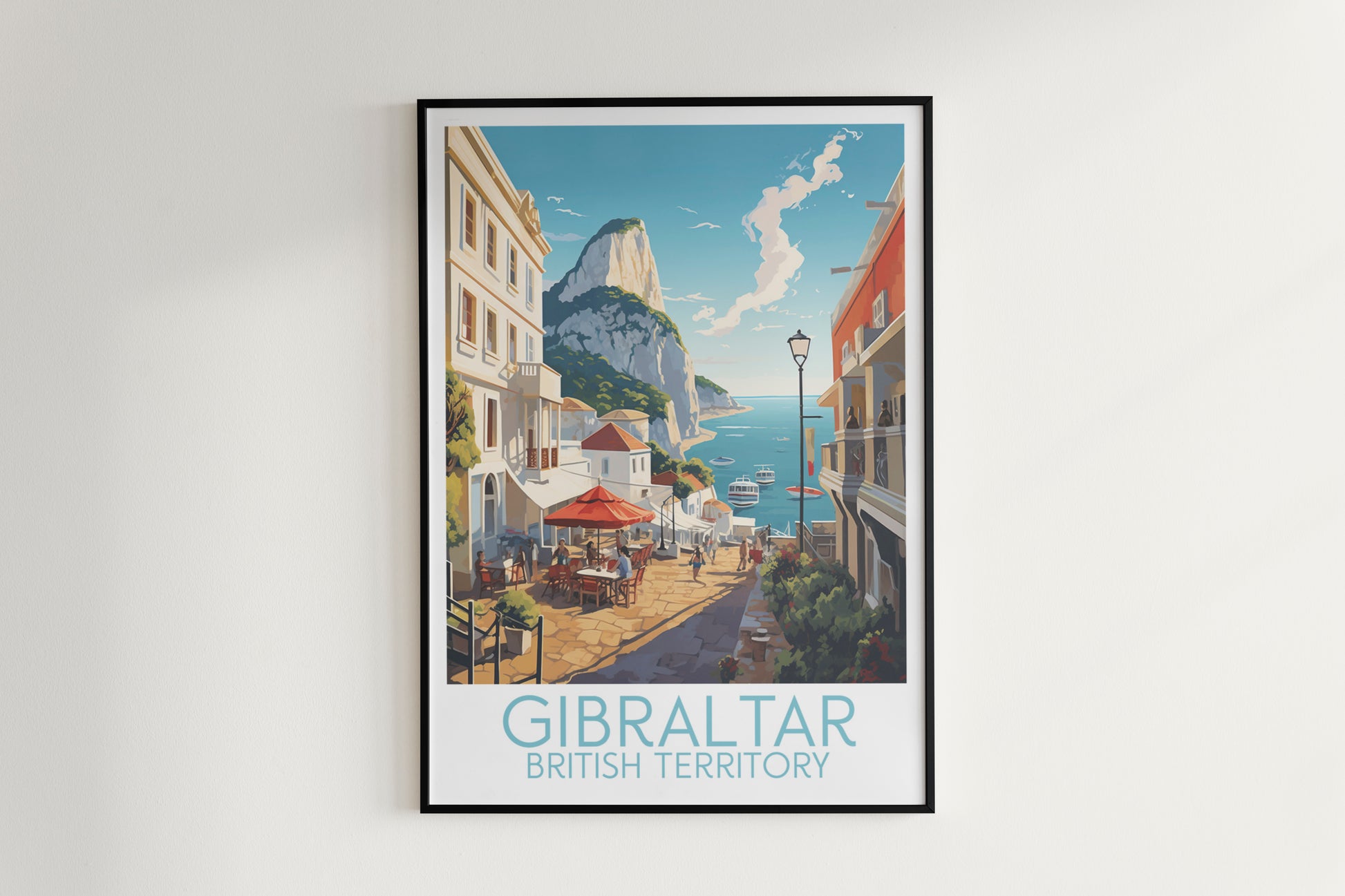 Gibraltar travel poster on the wall British Territory