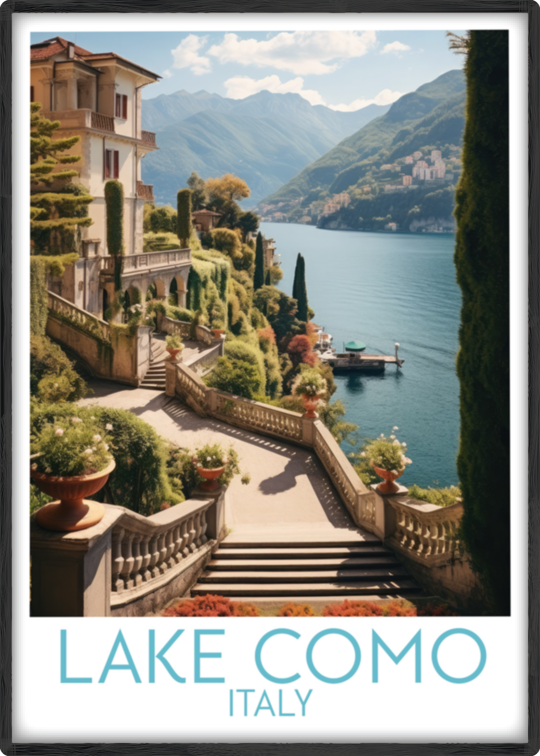 lake como travel poster main italy