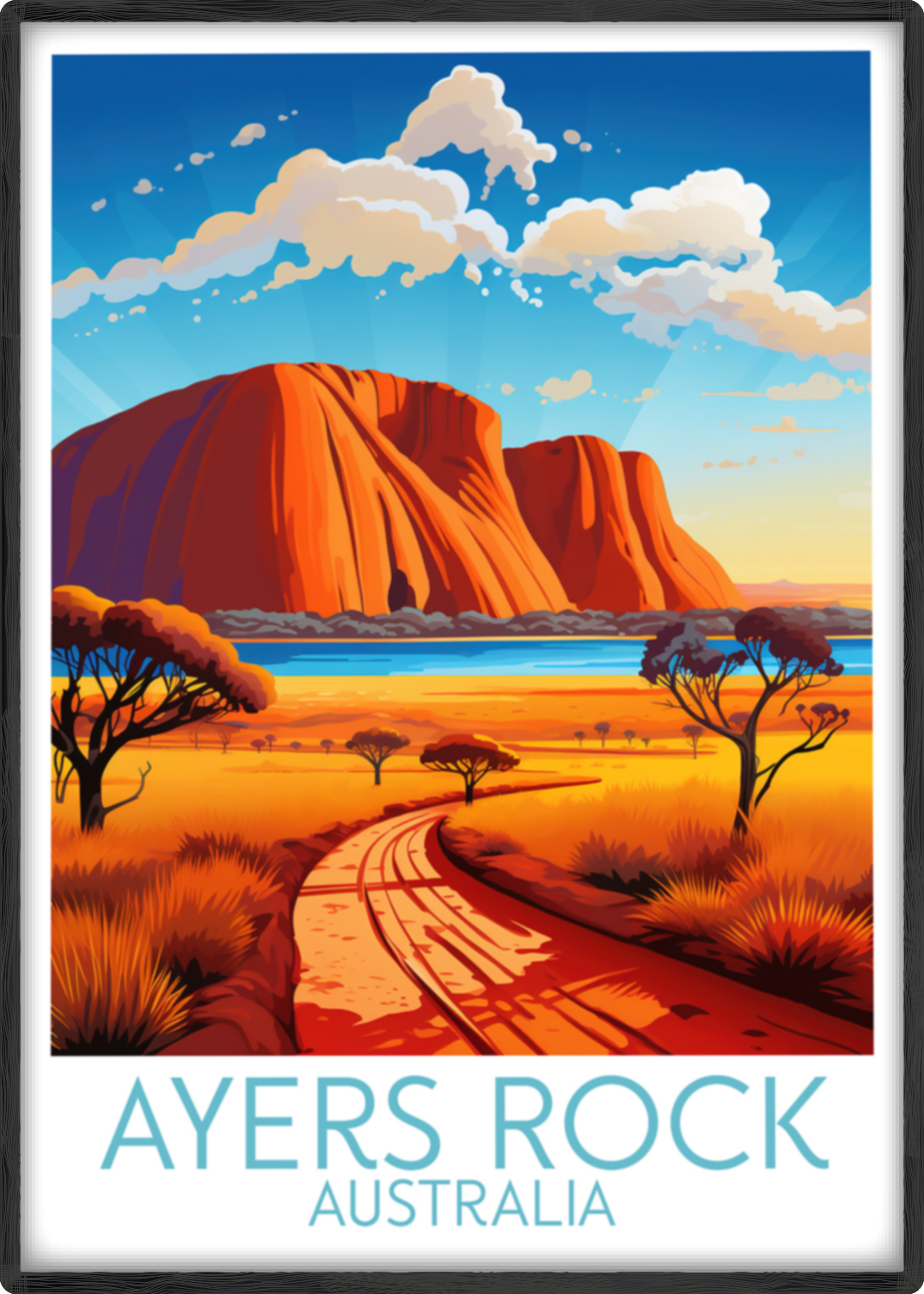 ayers rock travel poster main australia