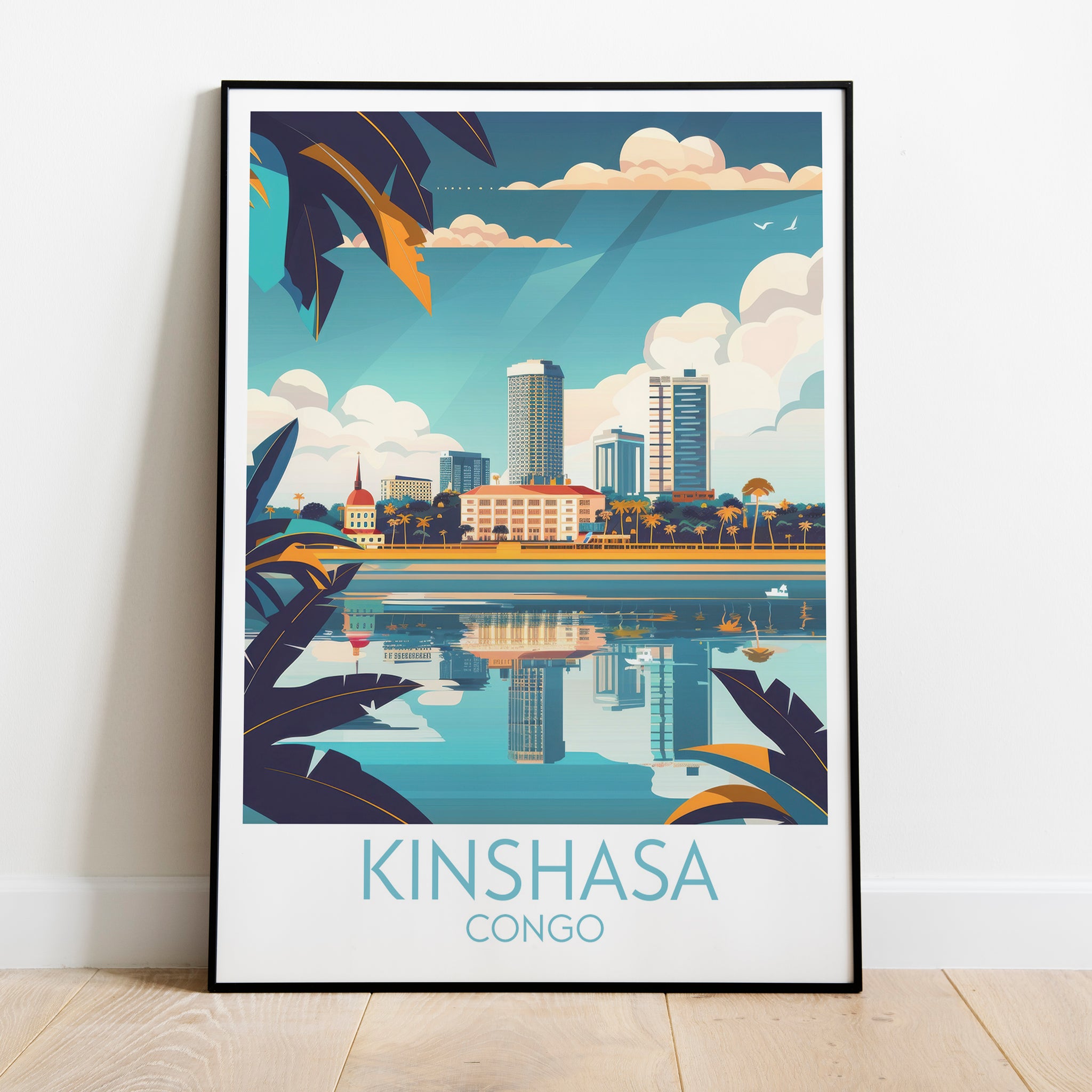 Kinshasa travel poster on the ground Congo