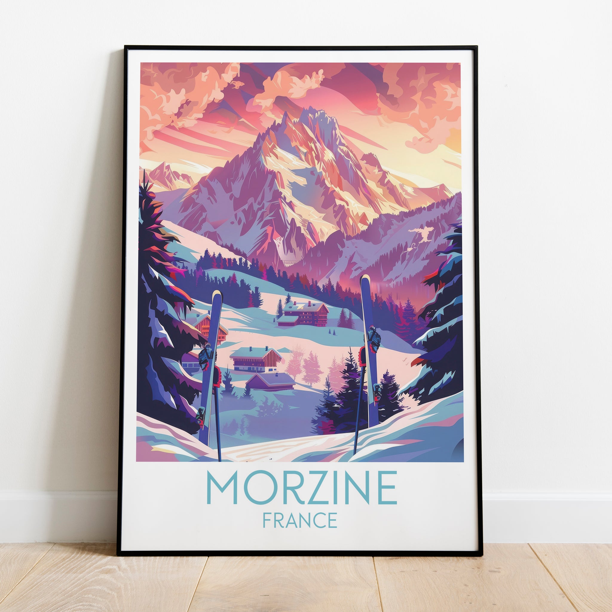 Morzine travel poster on the ground France