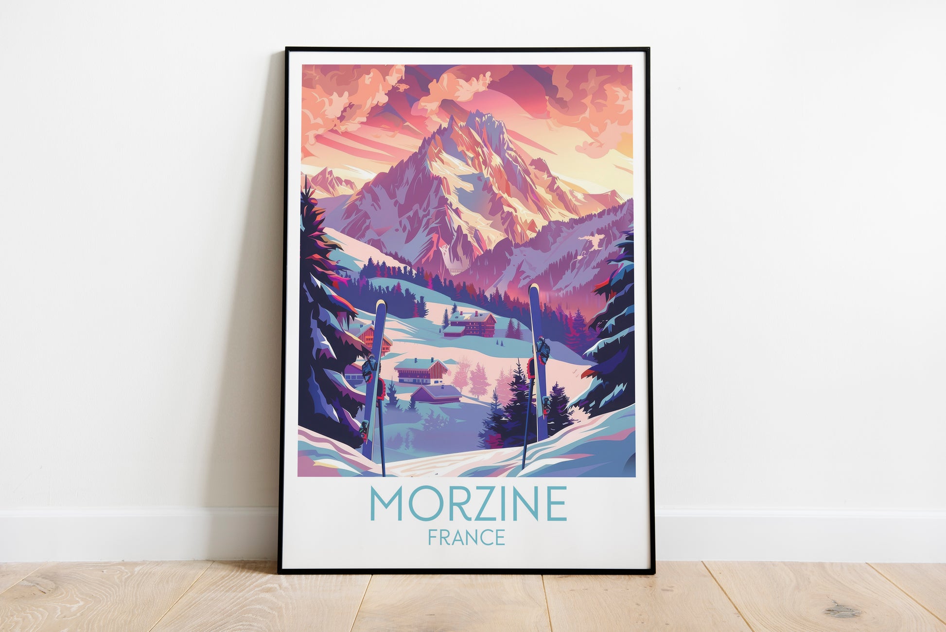 Morzine travel poster on the ground France