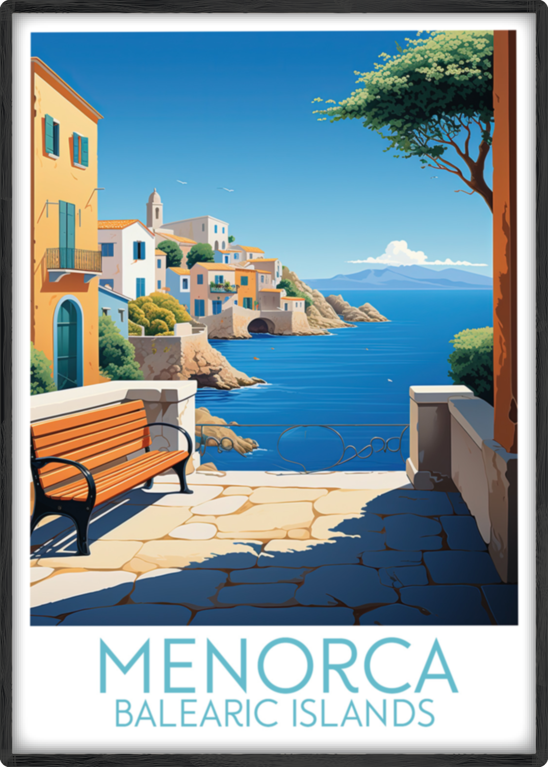 menorca travel poster main balearic islands