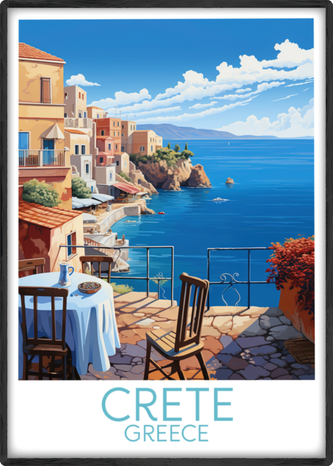 crete travel poster main greece