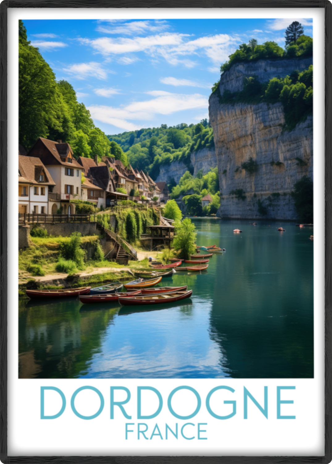 Dordogne travel poster main France