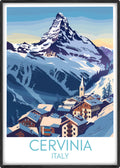 Cervinia travel poster main Italy