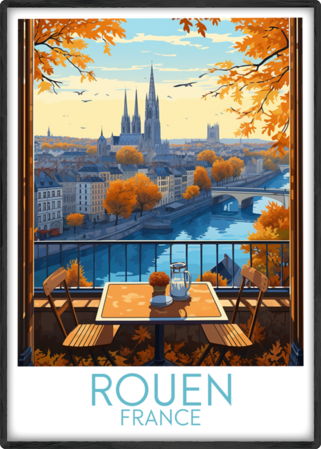 rouen travel poster main france