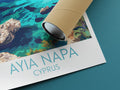 Ayia Napa travel poster rolled Cyprus