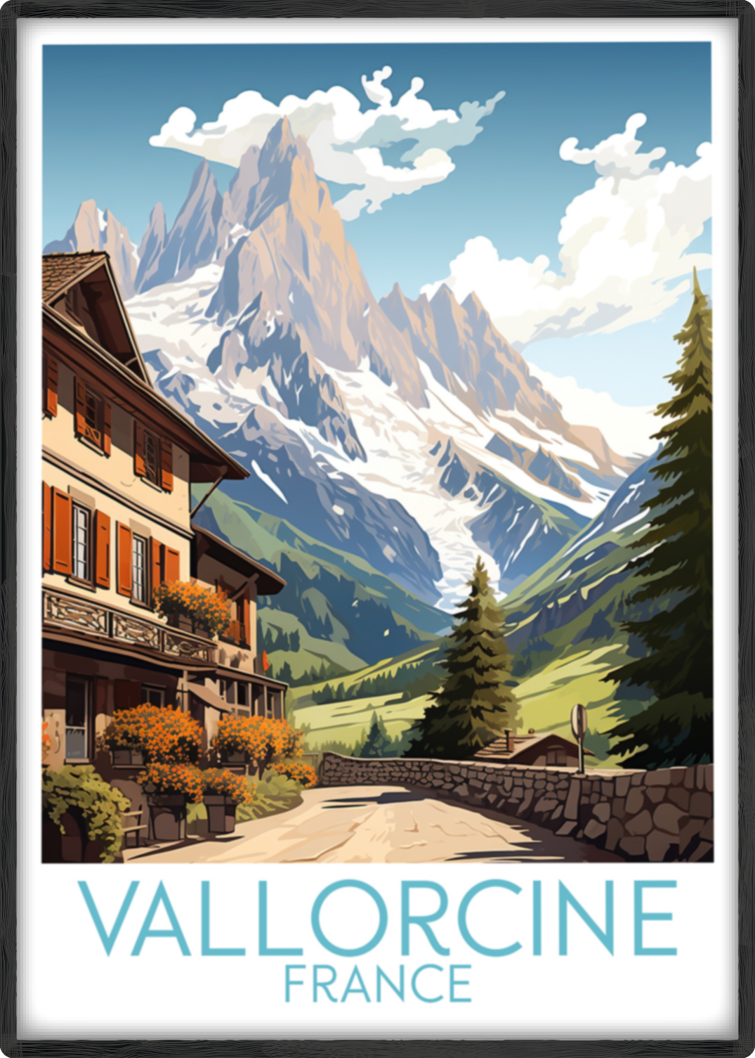 vallorcine travel poster main france