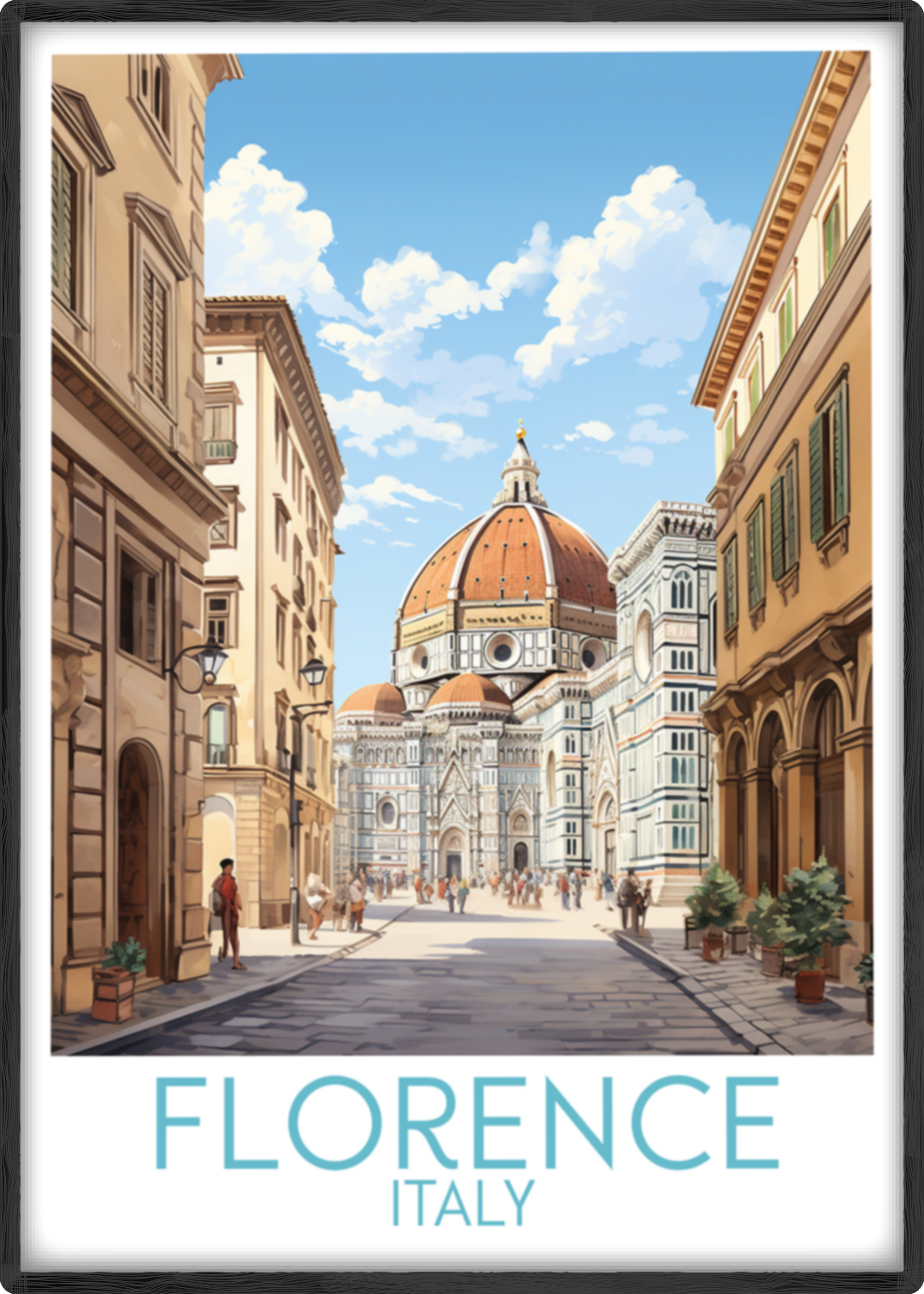 florence travel poster main italy