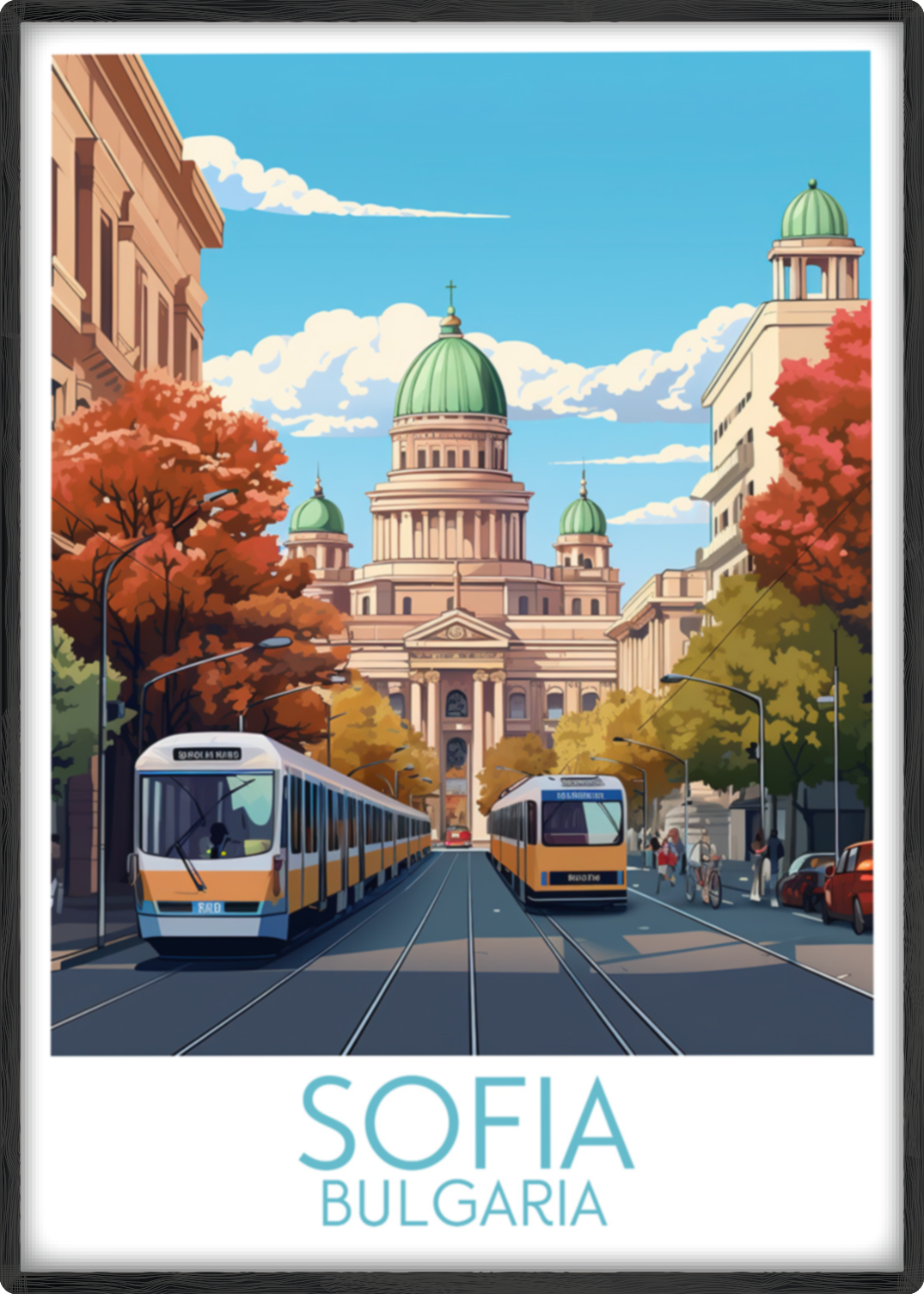 Sofia travel poster main Bulgaria