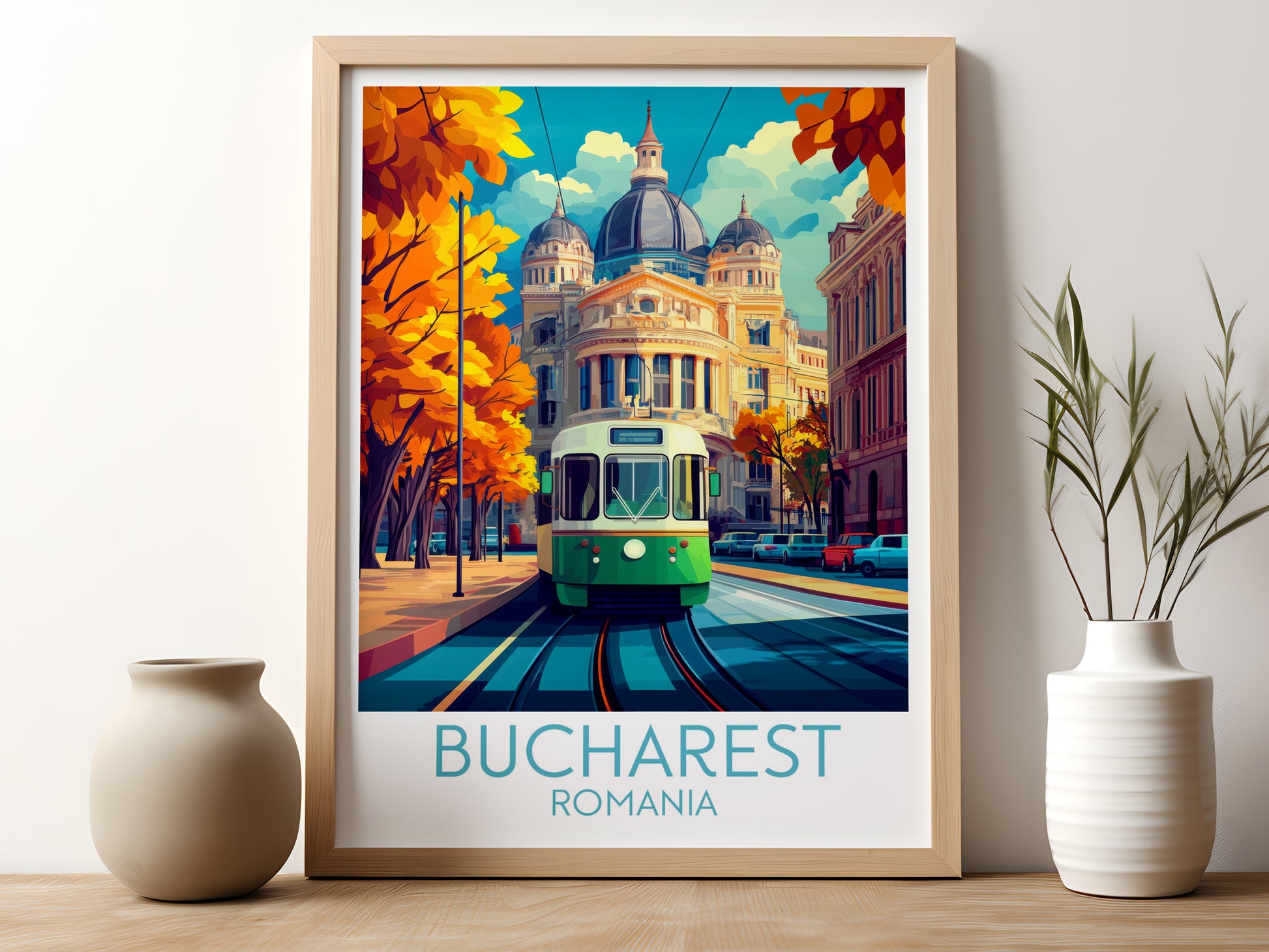 Bucharest travel poster for kitchen Romania