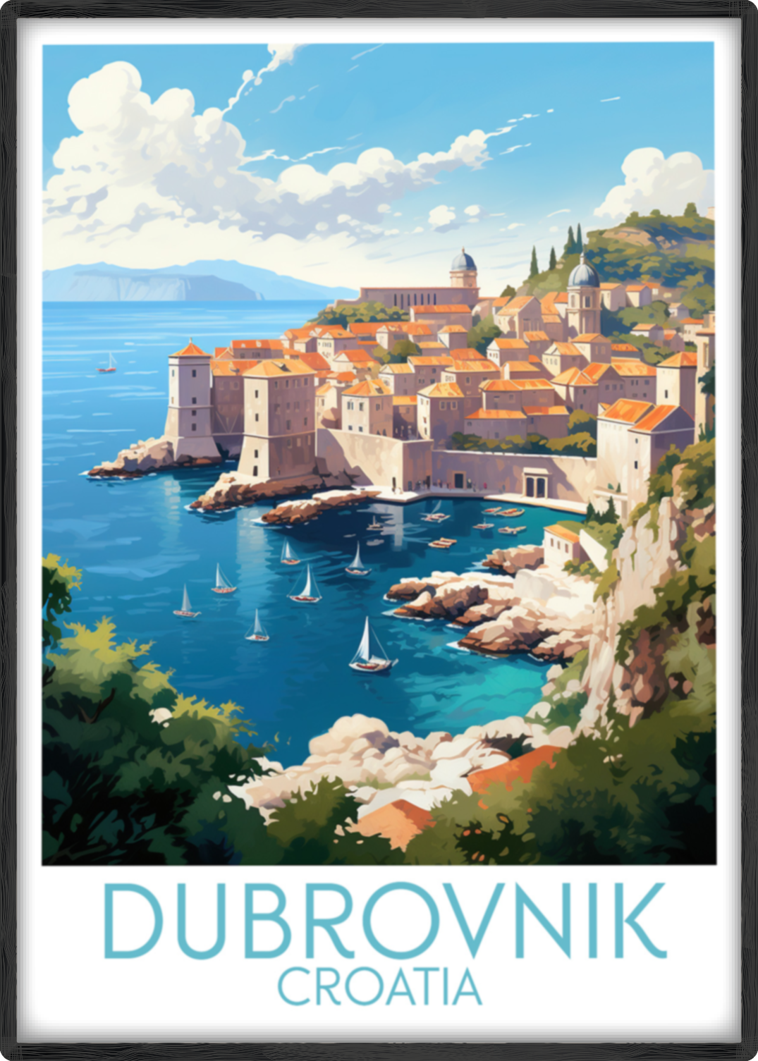 dubrovnik travel poster main croatia