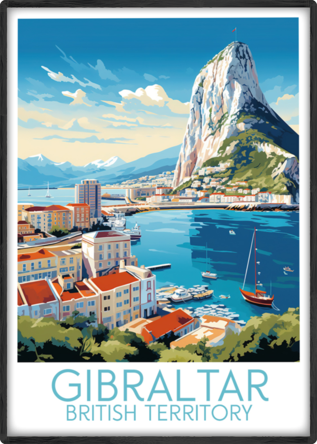 Gibraltar travel poster main British Territory