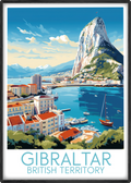 Gibraltar travel poster main British Territory