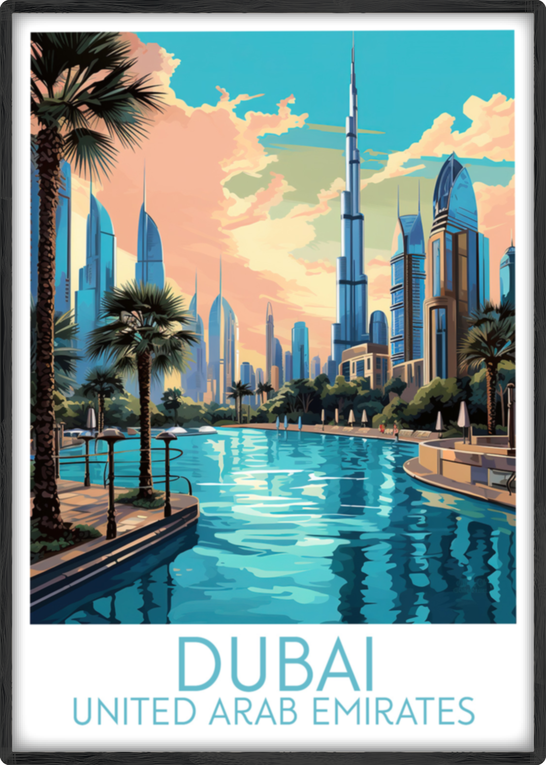 dubai travel poster main united arab emirates