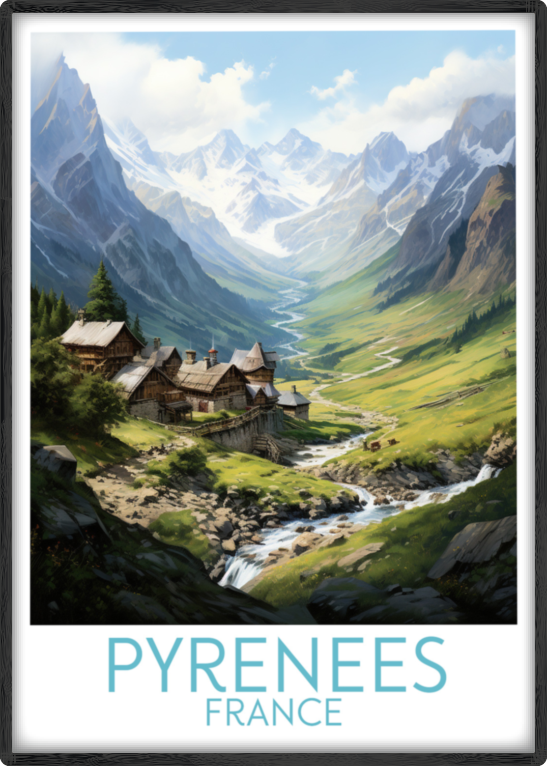 pyrenees travel poster main france