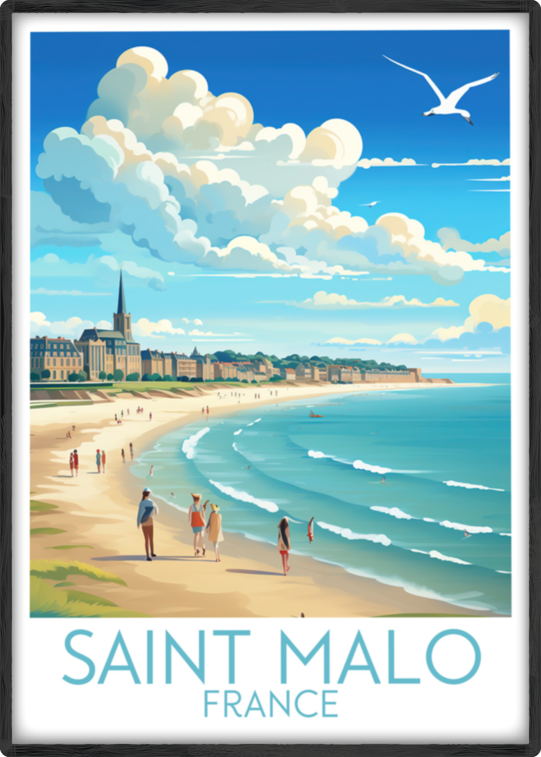 saint malo travel poster main france