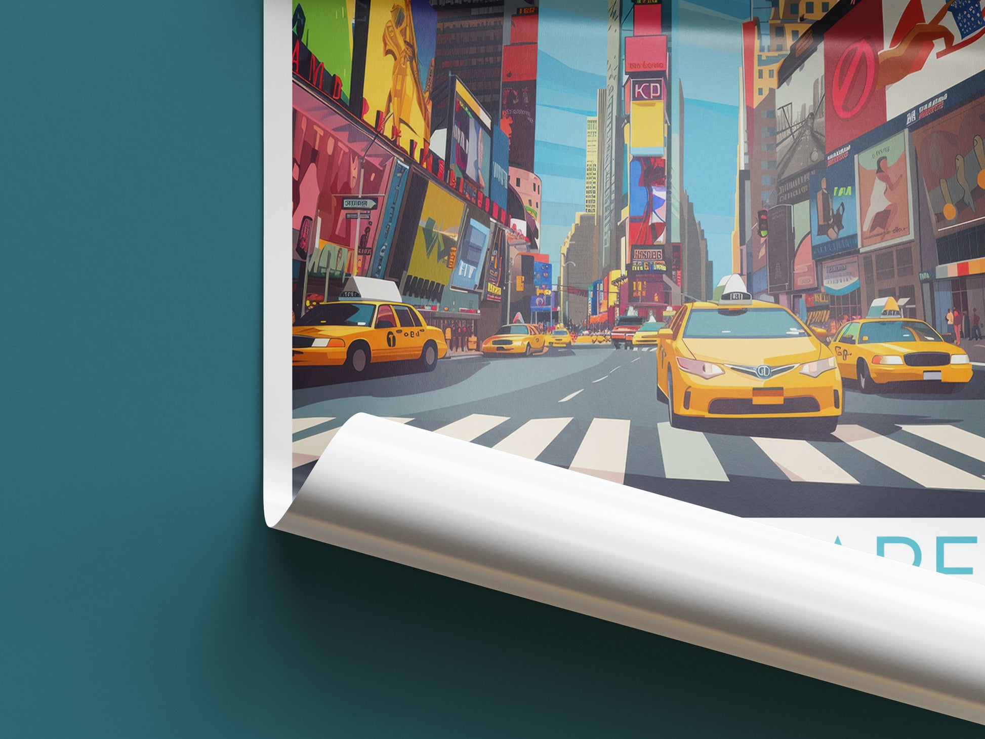 Times Square travel poster roll up New York