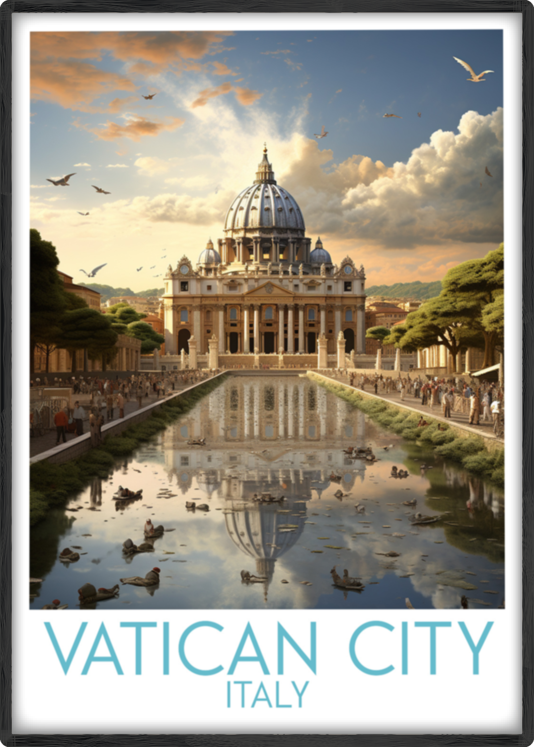 vatican city travel poster main italy