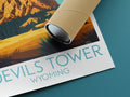 Devils Tower travel poster rolled Wyoming