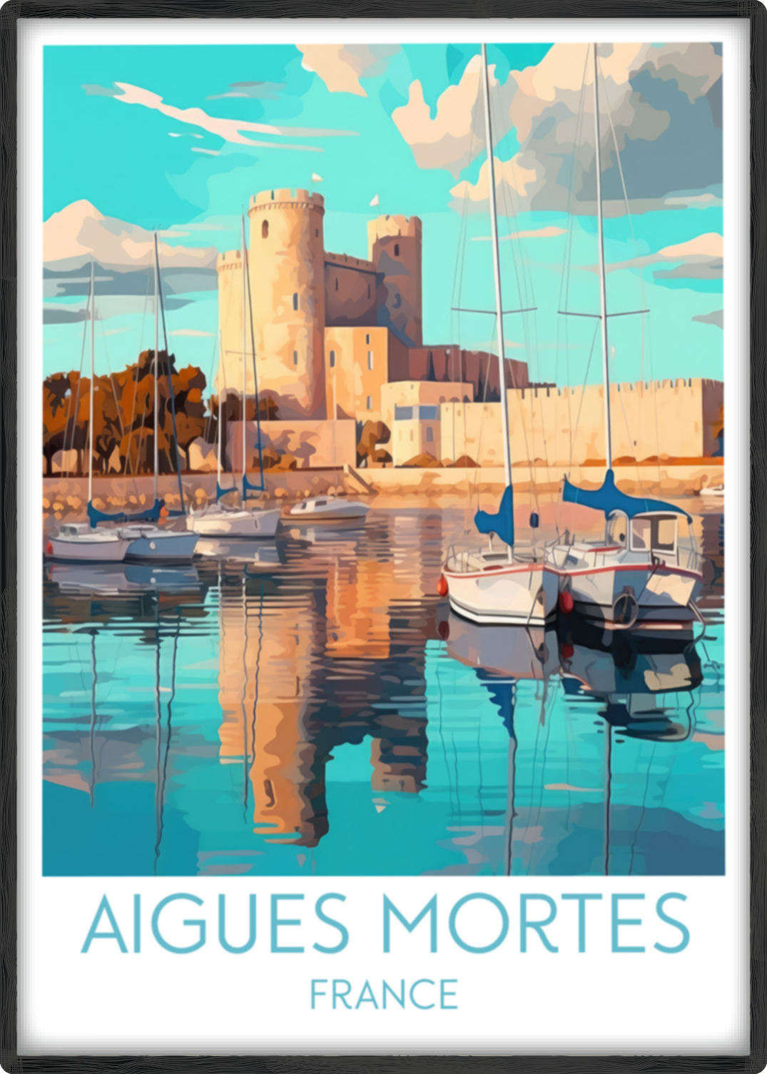 aigues mortes travel poster main france