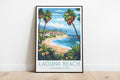 Laguna Beach travel poster on the ground Los Angeles