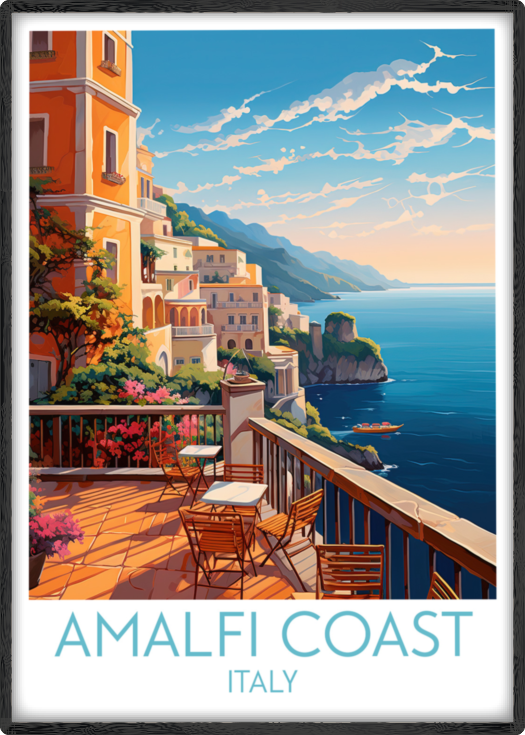 amalfi coast travel poster main italy