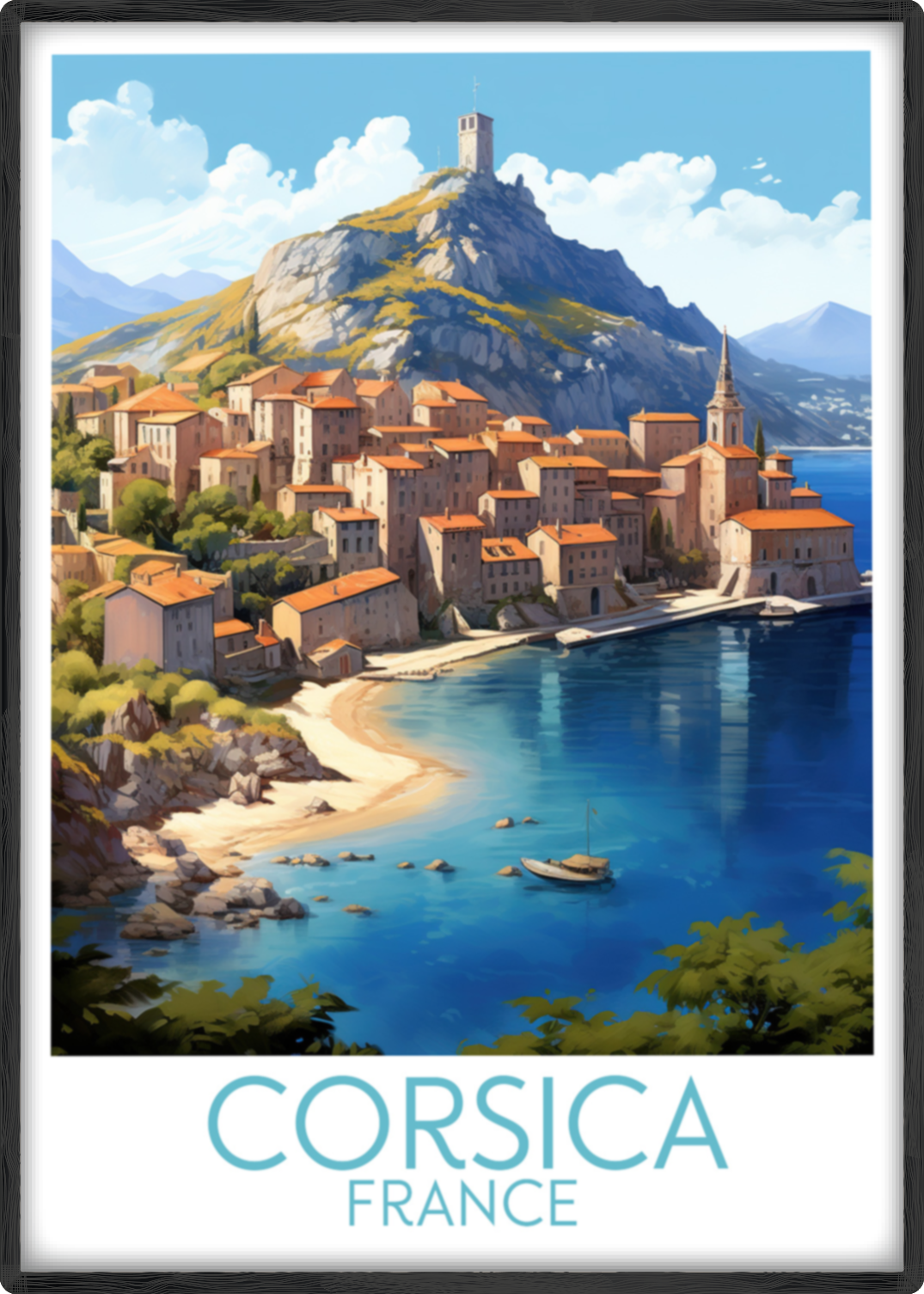 corsica travel poster main france