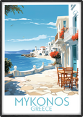 mykonos travel poster main greece