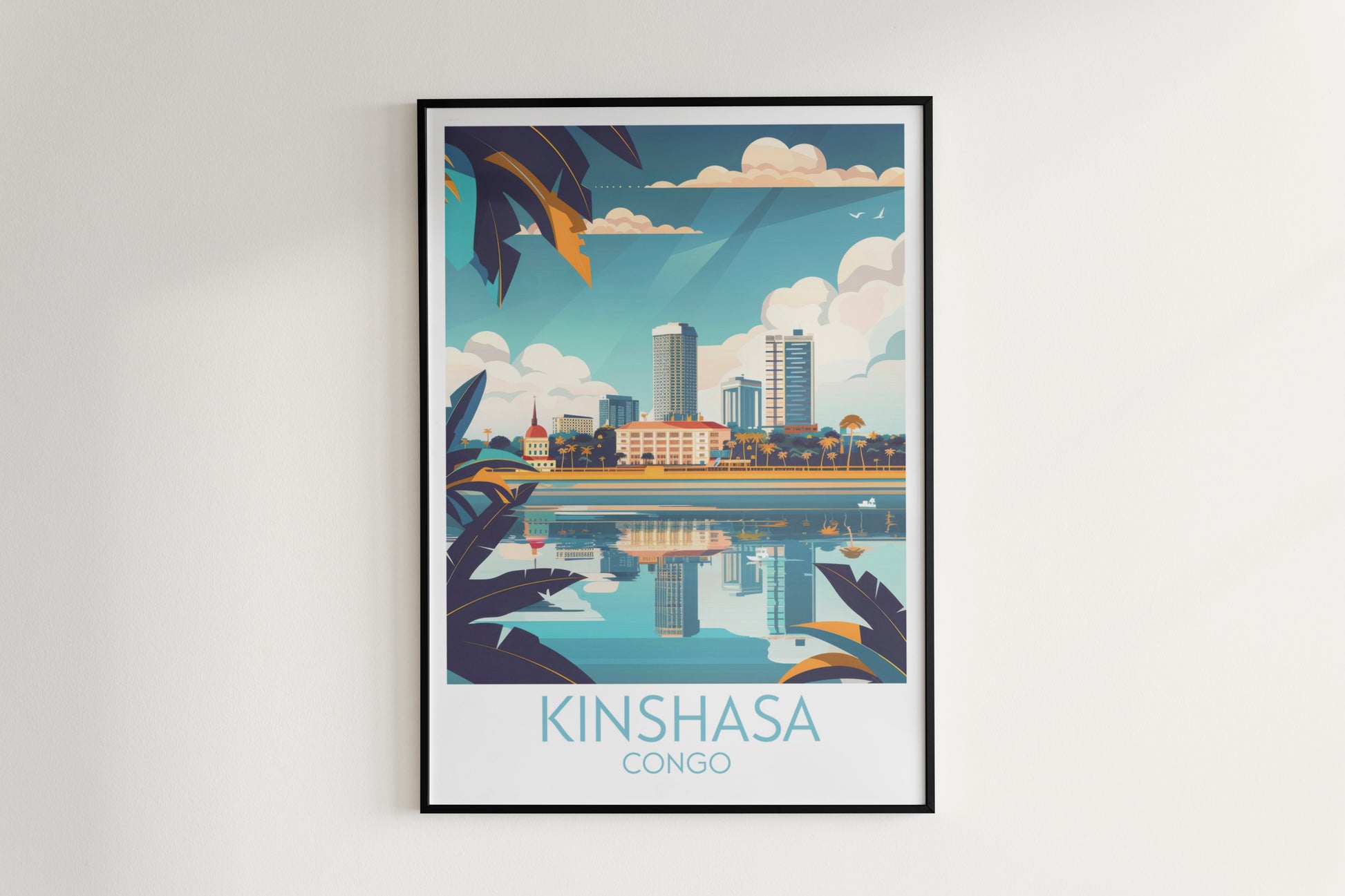 Kinshasa travel poster on the wall Congo