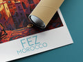 Fez travel poster rolled Morocco