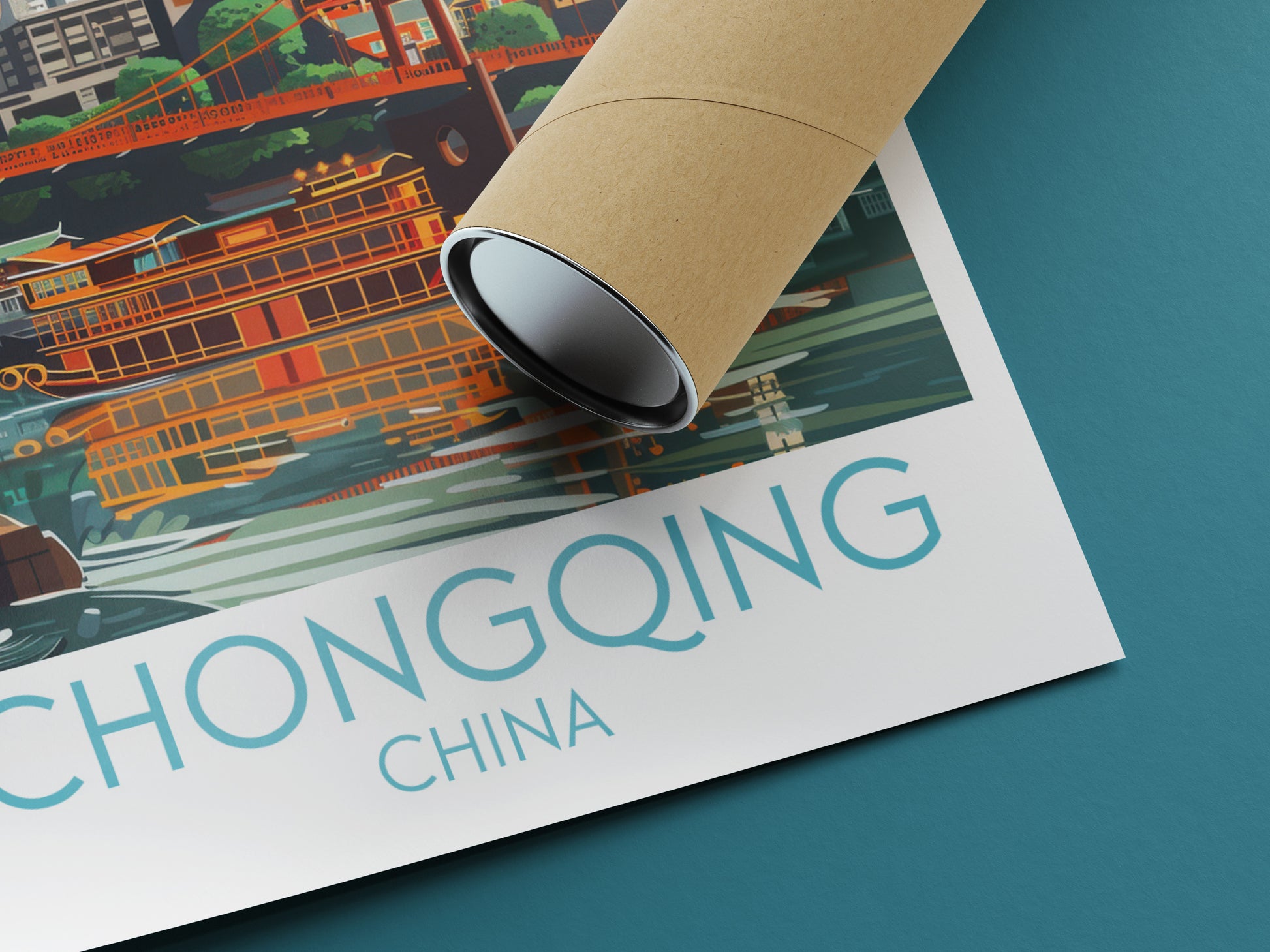 Chongqing travel poster rolled China