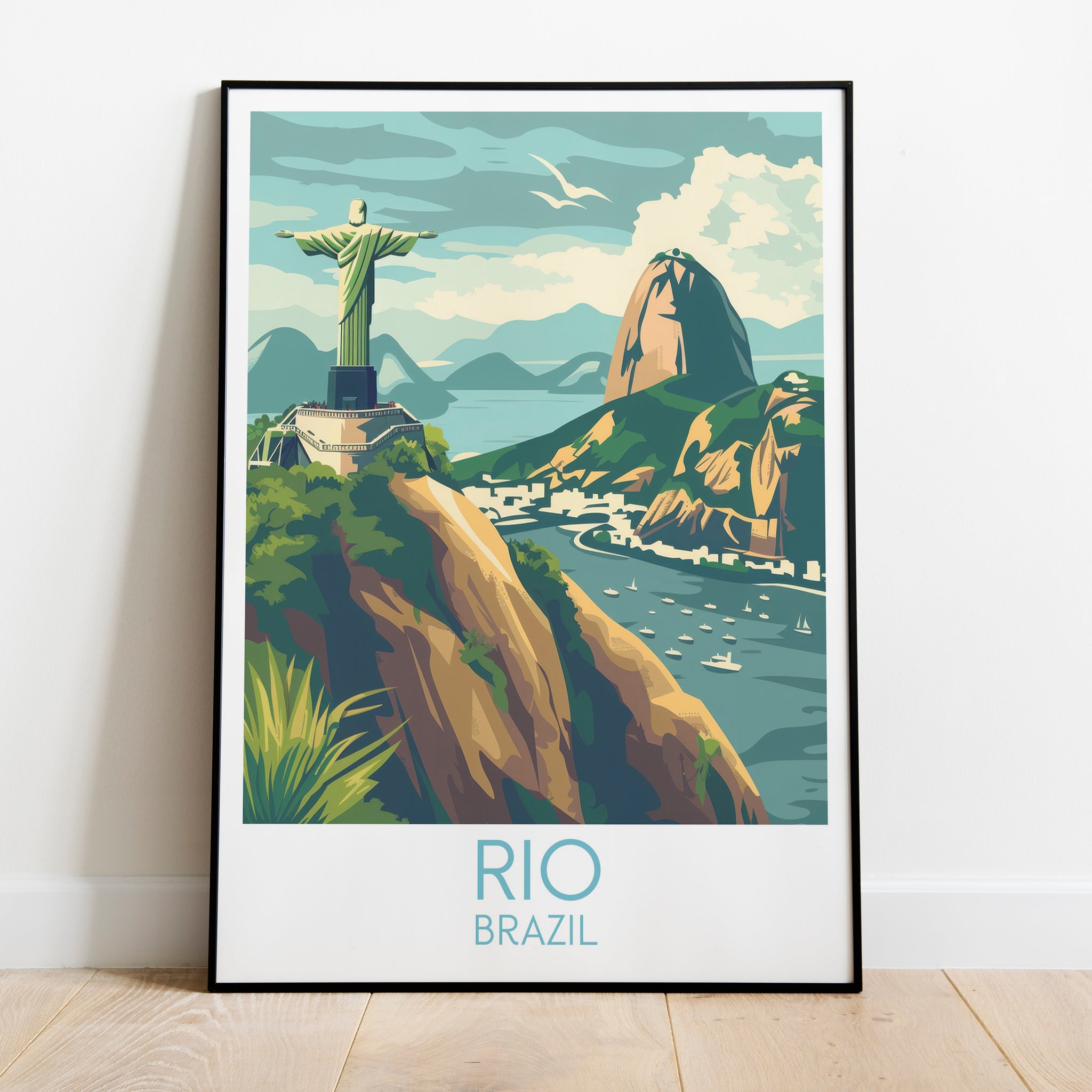 Rio travel poster on the ground Brazil