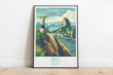 Rio travel poster on the ground Brazil