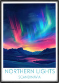 Northern Lights travel poster main Scandinavia