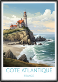 cote atlantique travel poster main france