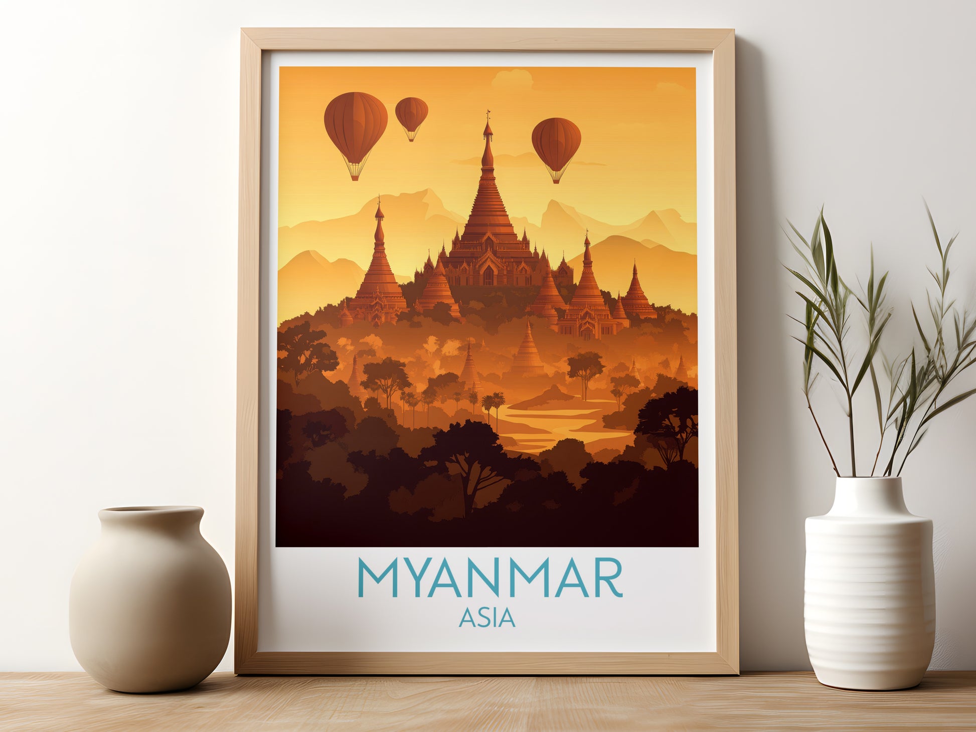 Myanmar travel poster for kitchen Asia